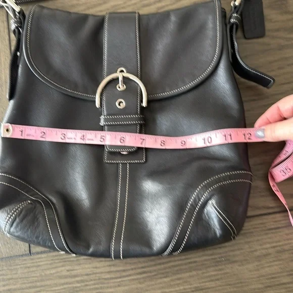 Coach Black Leather Soho Shoulder Bag with Silver Accents - Picture 10 of 12
